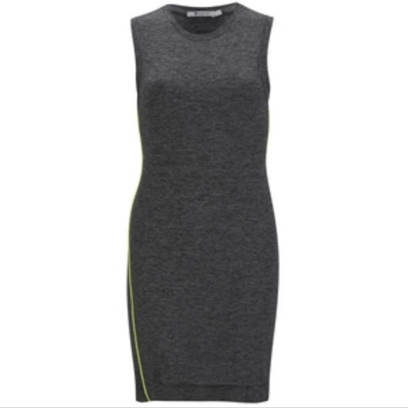 T BY ALEXANDER WANG Mohair Jersey Twist Drape Sleeveless Charcoal Acid Green Sm - Picture 2 of 9